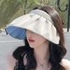 Sun Hat for Women, Wide Brim Sun Visor Hat, UPF50+ Lightweight Foldable Ponytail Sports Cap, Rollable Foldable Empty Top Hat