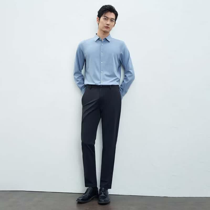 EMZ Men's Business Straight-Fit Casual Trousers