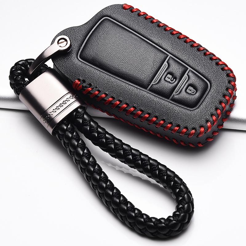 Top Layer Leather Car Key Cover Key case For Toyota Camry Prado 2017 2018 CHR Prius Corolla RAV4 camry 2018 se Remote Key Shell
