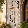 Vintage Distressed Wind with Key, Moon, Star and Bell Ornament for Garden Yard Home Decor