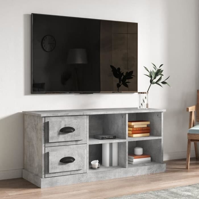 VidaXL Meuble TV gris béton 102x35,5x47,5 cm bois d'ingénierie 816180