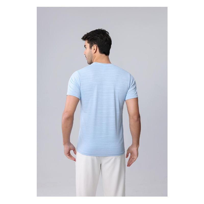 Men's Quick-Dry Athletic T-Shirt, Breathable Textured Crew Neck Short Sleeve Workout Top
