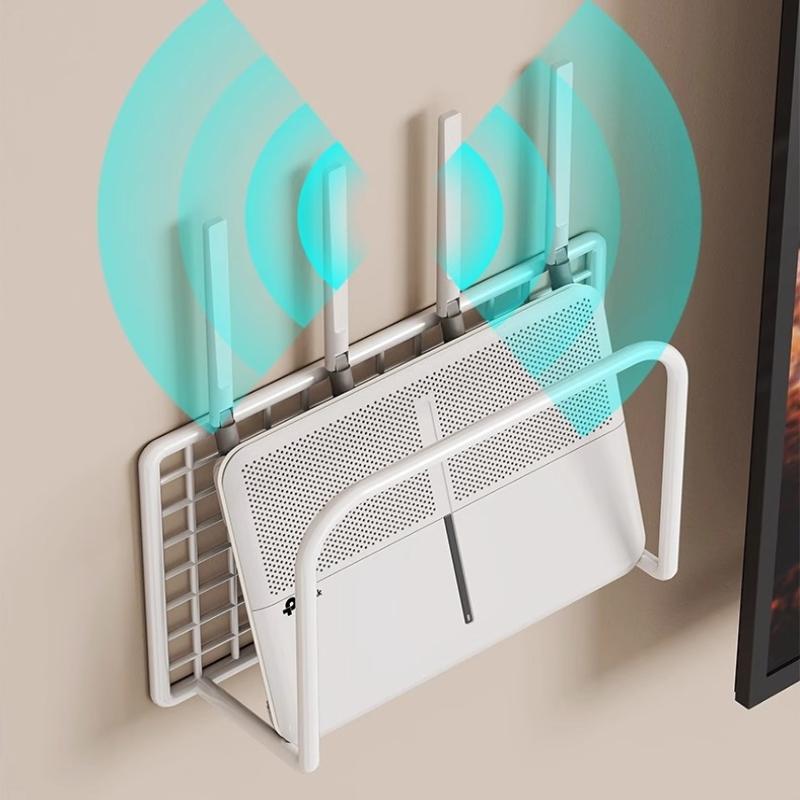 Wall Mount Router Stand Rack With Cable Management Design For Storage Box Bracket And Top Box, No Drilling Required, Wifi Rack
