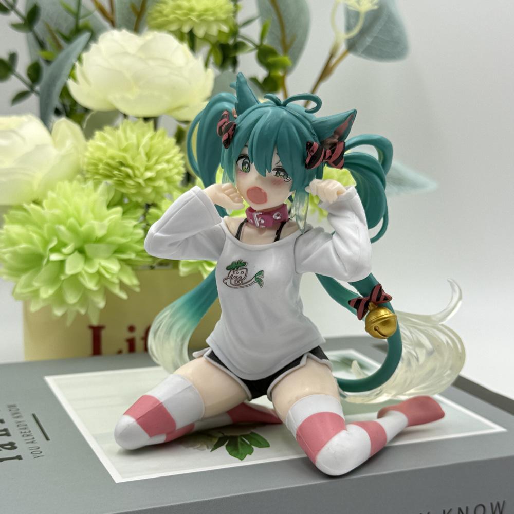 New Hatsune Miku Anime Figure Pink Dress Pvc Model Action Toys Cherry Pink Cherry Blossom Decoration Collect Gifts.*