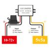 YBBOTT 5A 25W To Suitable for Car LED DC/DC Step-Down Converter, 10V-72V 5V, DC/DC Converter, 12V/24V/36V/48V/60V, Audio, Intercom, Display,