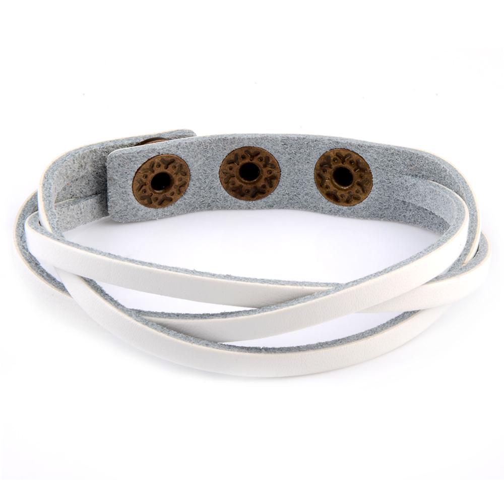 

Chanfar Hot sales Retro Leather Bracelet Adjustable Wrist Strap Men And Women Bracelet Simple Style Jewelry білий