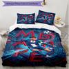 3-teiliges Bettbezug-Set (1 * Bettbezug + 2 * Kissenbezug, ohne Kern), Kylian Mbappe Druck Weiches Ganzjahres-Bettwäscheset, Dekoration für Schlafzimmer zu Hause Geschenk