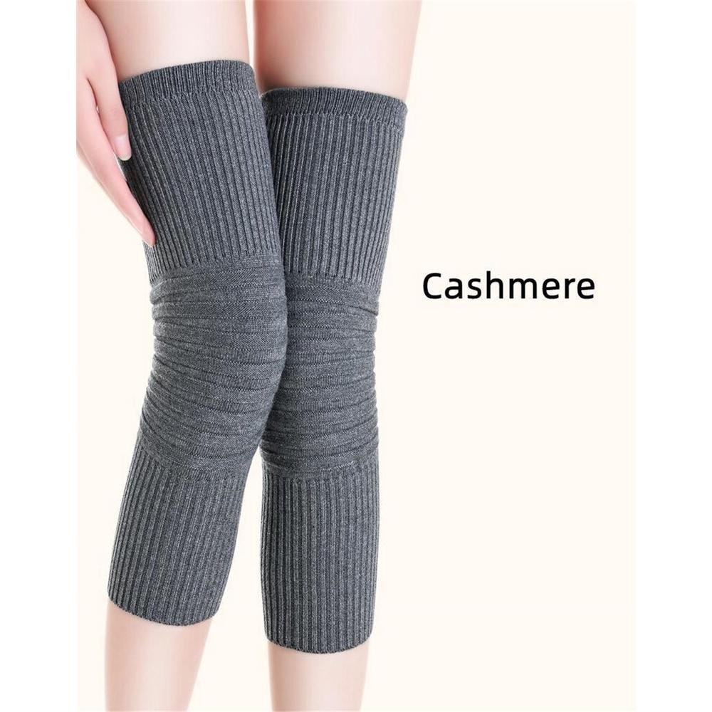 1 Pair Cashmere Knee Pads Men Women Stretchy Knit Knee Warmer Support Brace Wrap Compression Sleeves Kneepads Cold Protective Gear