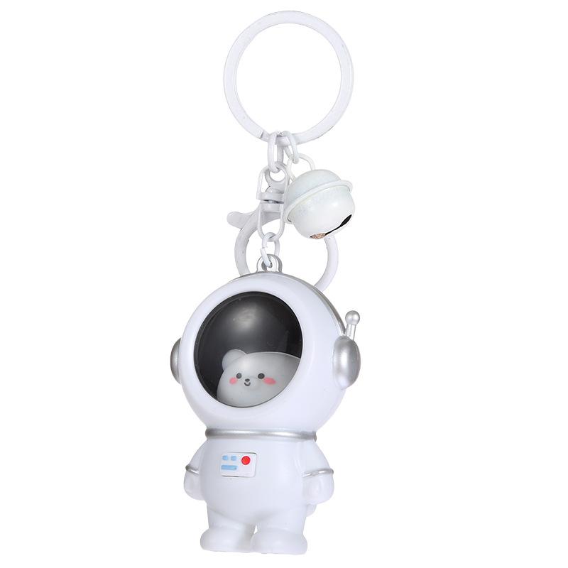 Creative Space Themed Night Light Keychain Astronaut and Glow in the Dark Bear Design for Couples Bags Backpacks and Gifts