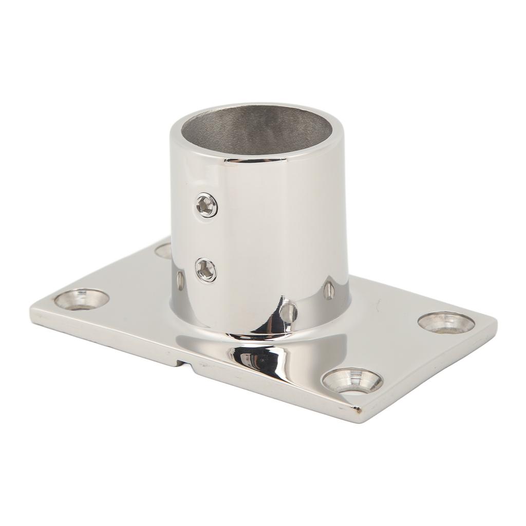 Boat Handrail Fitting Rectangular Base Silver Rugged Rustproof Boat Deck Handrail Rectangular Base for Boat Marine