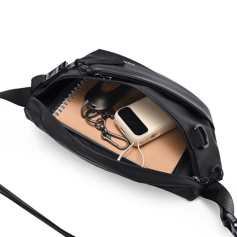 Men's Trendy Japanese Motorcycle Crossbody Chest Bag - Large Capacity, Functional Sports Messenger Backpack