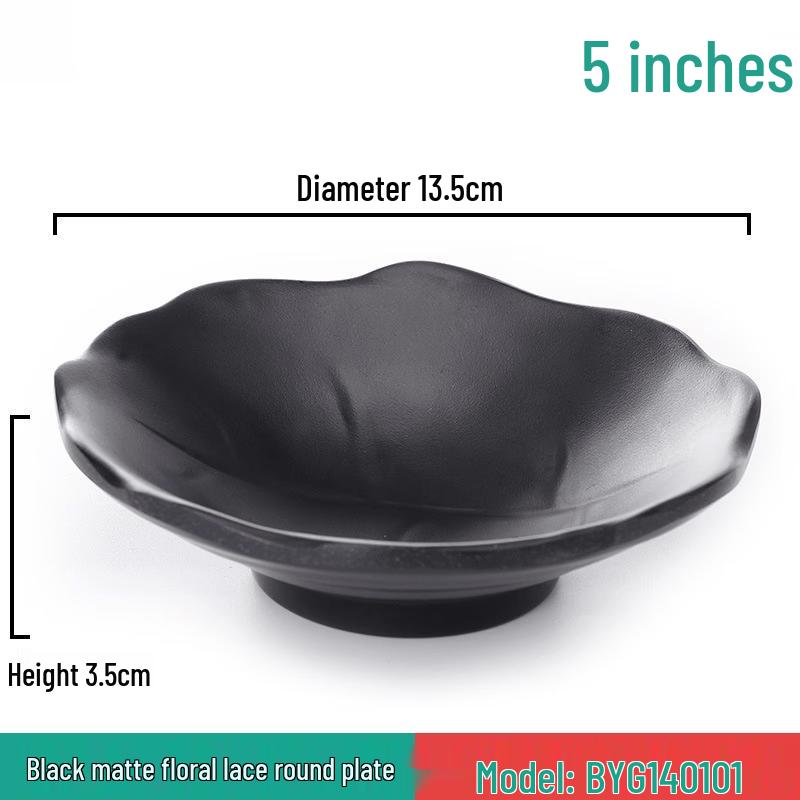 Scalloped Round Melamine Snack Plate Set