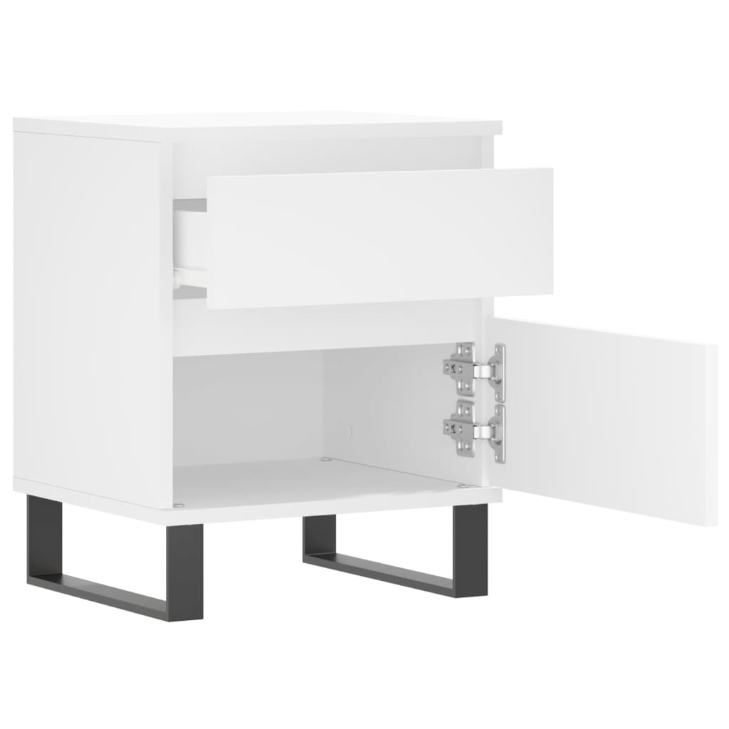 Nightstand White 40 X 35 X 50 Cm Particleboard