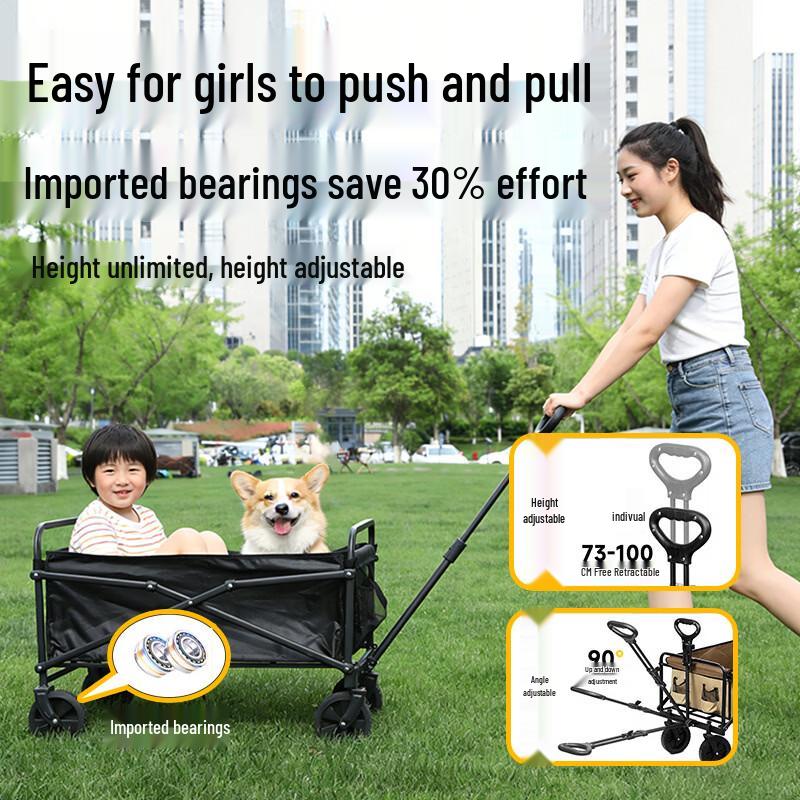 Nongtuo Outdoor Folding Camping Cart with Small 5-inch Wheels