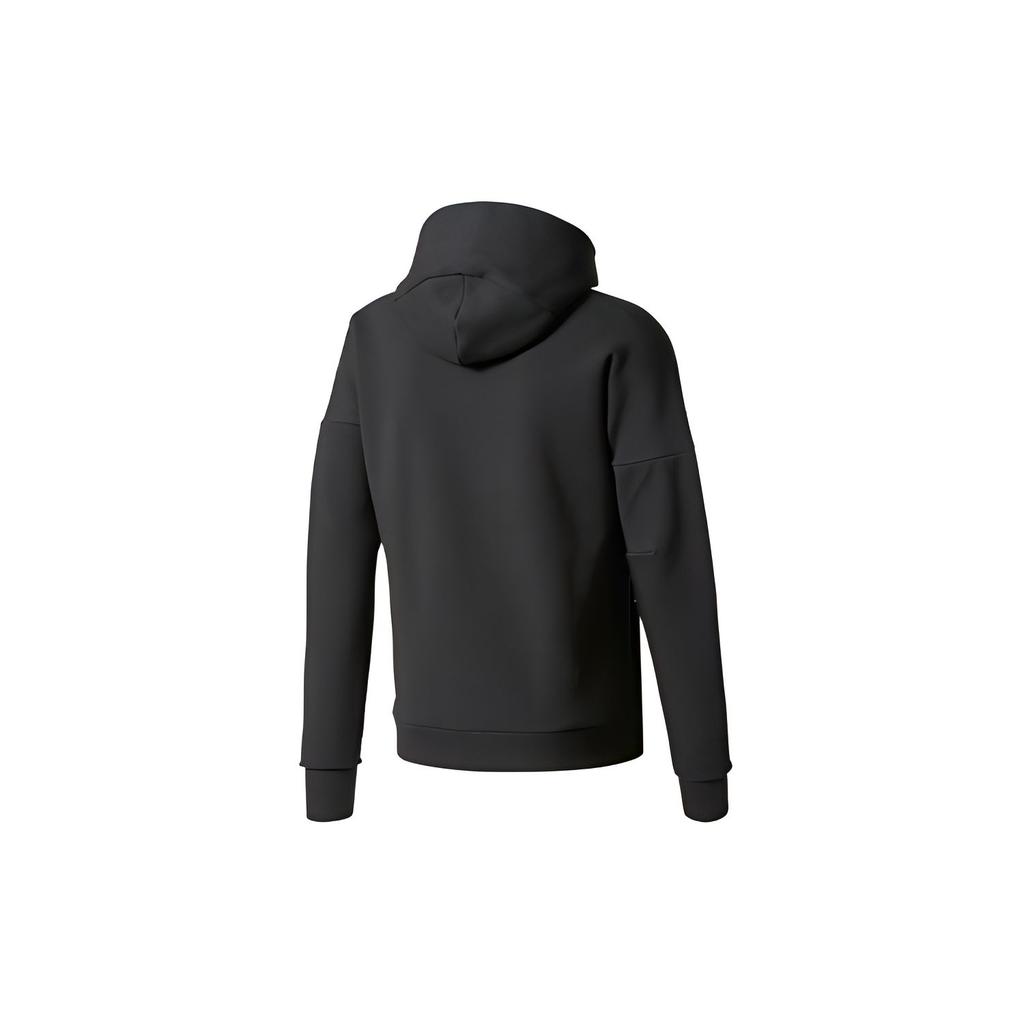 adidas Logo Knit Hooded Jacket Men Outerwear Black BQ6925