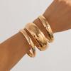 Exaggerated metal arc plain ring bracelet bracelet wide surface multi-layer simple bracelet