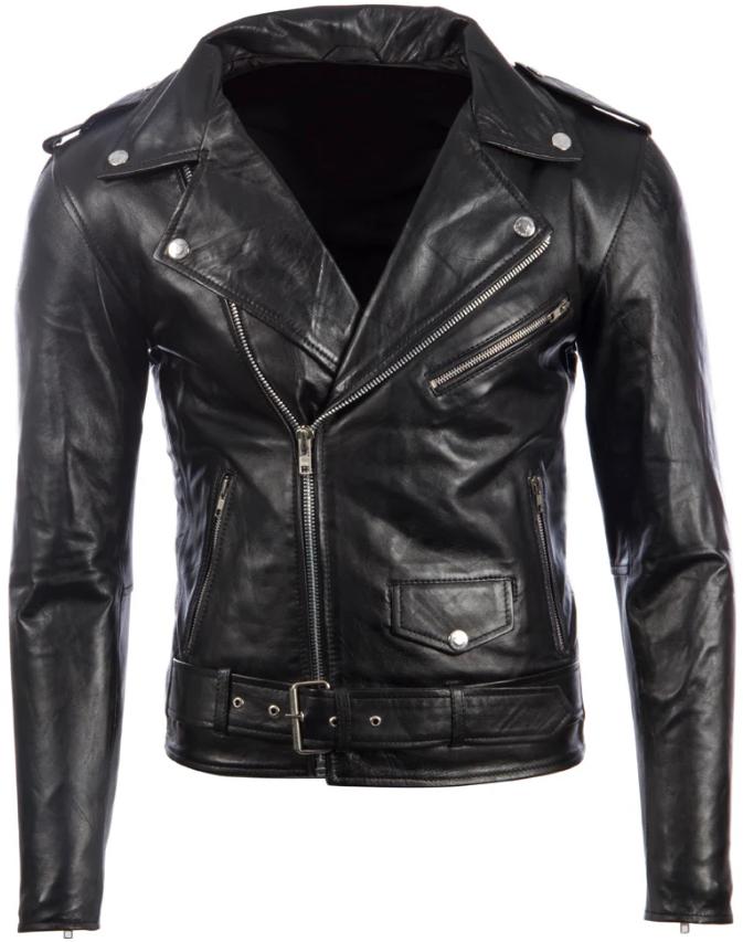 AVIATRIX Men's Genuine Leather Biker Jacket (N2KG) - Black