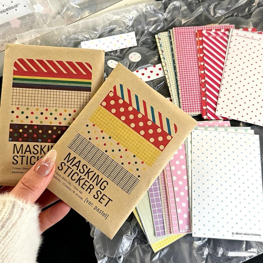 27PC Mix Retro Polka Dot Ins Hand Account Sticker Card Packaging Hand Account Splicing Diy Decorative Korean Material Paper Gift