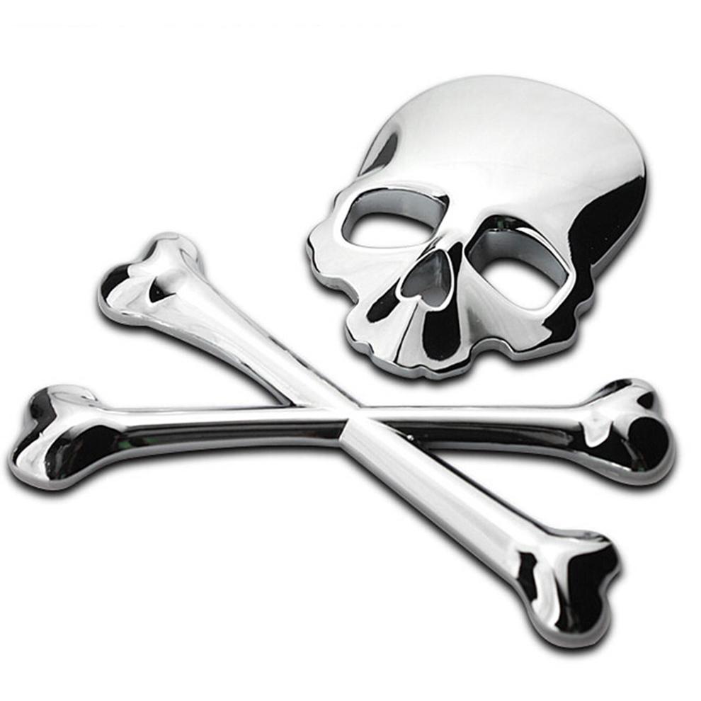 

1 шт. металлический 3D череп голова кость логотип эмблема кузова автомобиля дверь топливный бак крышка значок эмблема автостиль наклейки для автомобиля внешние аксессуары серебряный