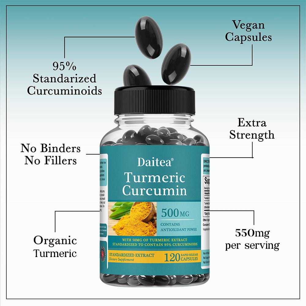 Curcumin dietary supplement, beneficial for joint health and mobility 120 capsules