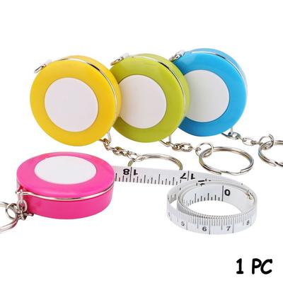 Retractable Candy Color Measurement Camping Measuring Tool Keychain Tape Measure Soft Ruler