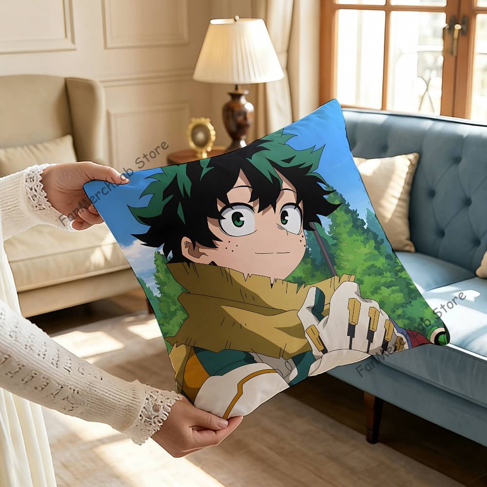DDeku Anime IIzuku MMidoriyS Printed Pillow Cover Cushion Case Simple Sofa Pillow Case No Pillow Core