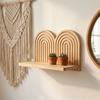 Floating Design Wall Mounted Shelves Multi-Layer Design Wooden Shelves Arched Wall Shelves  Bedroom