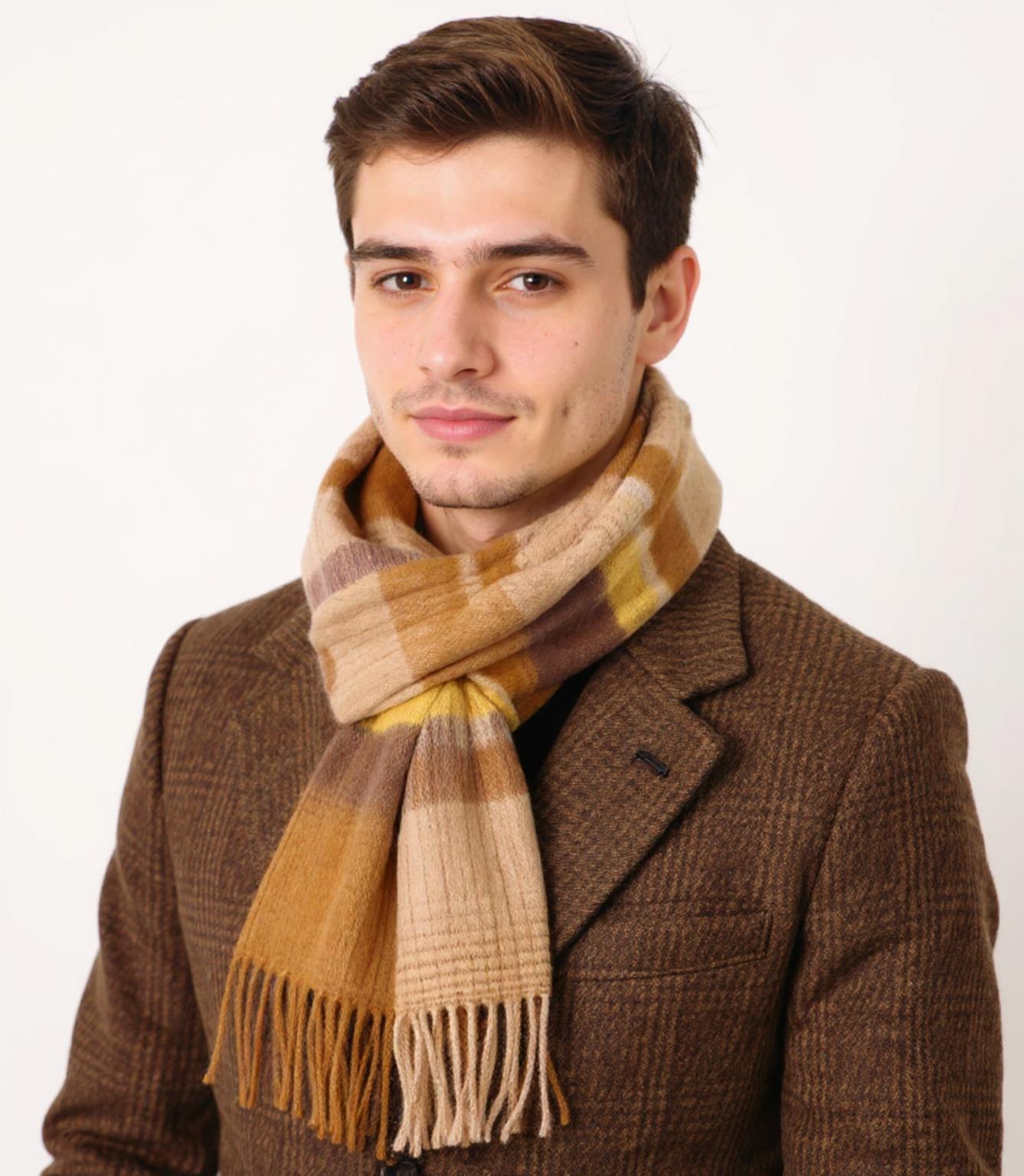 

Hamilton Kilts 100% Шарф з тартану з вовни ягняти, Зимова стола з довгими китицями One size коричневий