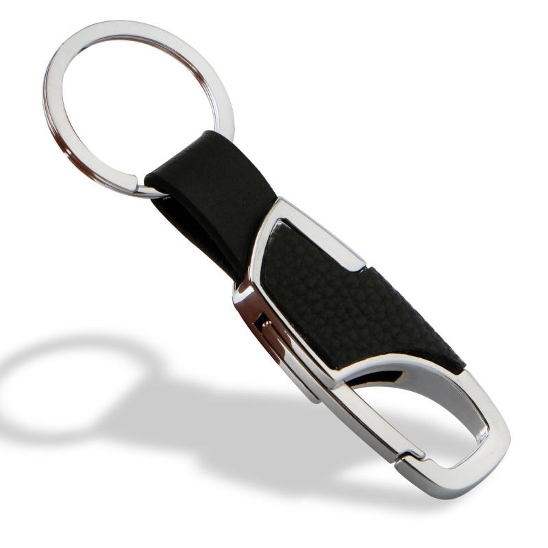 Leather+ Metal Man Car Key Chain Key Ring