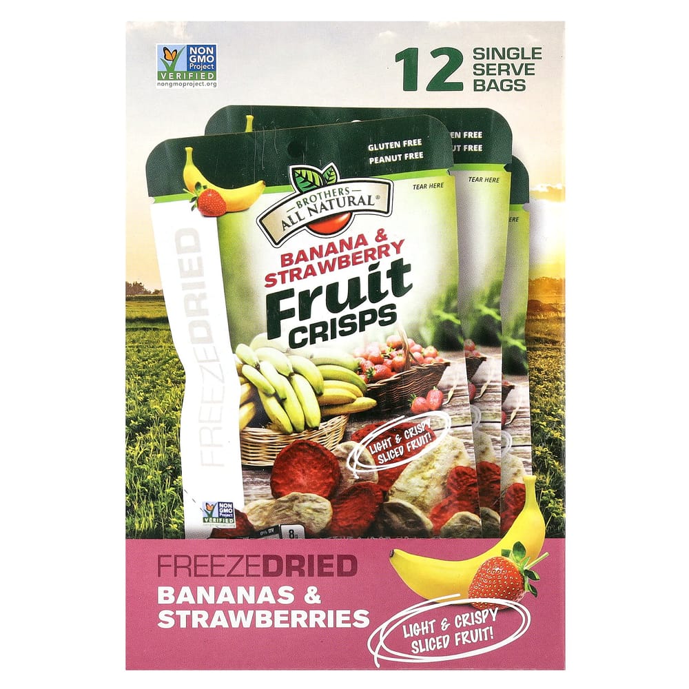 

Brother All-Nature Fruit Crisp Banana & Strawberry, 12 Individually Packaged Bars, 12g (0.42oz) Each 12 ea - 1 ea
