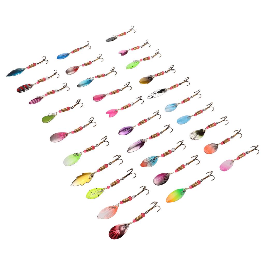 30Pcs Spinning Sequin Bait Metal Spinner Lure Simulation Fake Bait Outdoor Fishing Gear