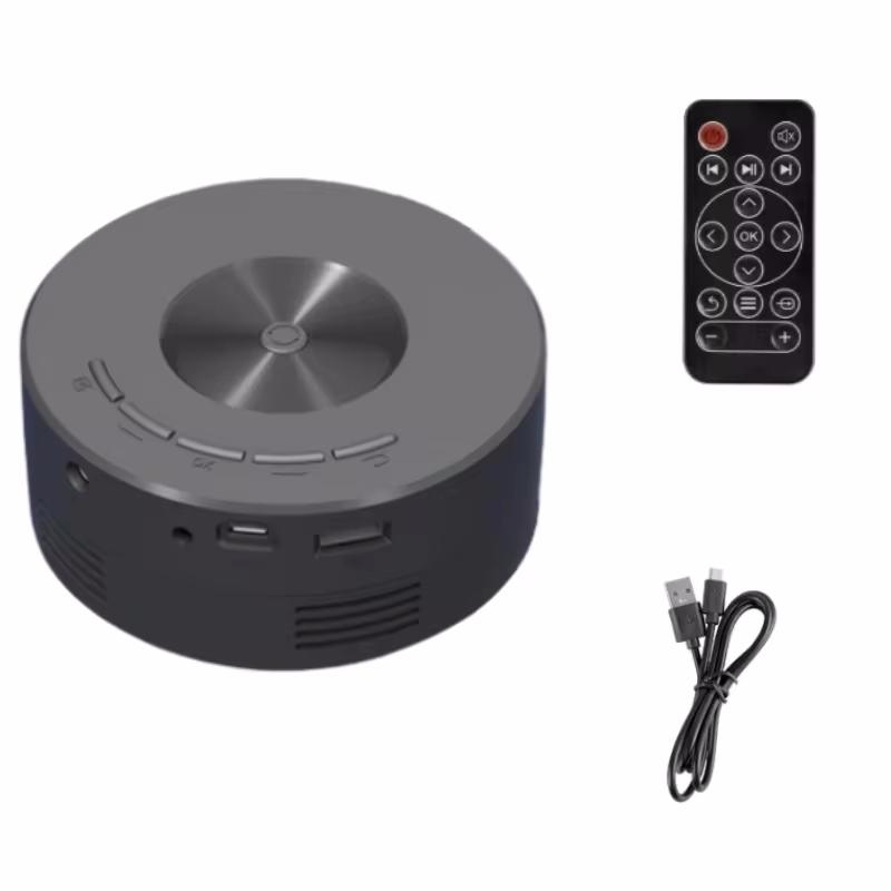 

YT200 мини-проектор светодиодный мобильный видео домашний кинотеатр медиаплеер детский подарок кинотеатр проводной тот же экран проектор для iPhone Android чёрный