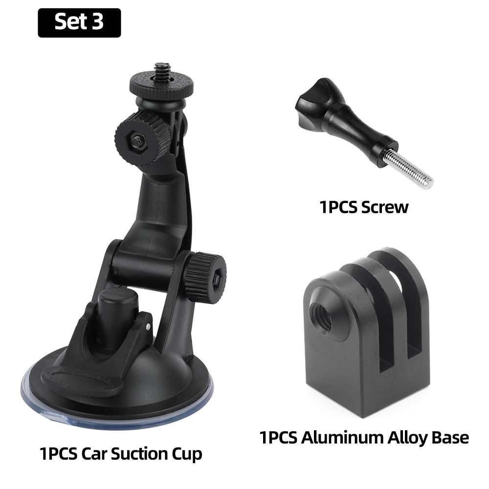 Car Suction Cup Holder 1/4 Car Mount for GoPro Hero 13 12 11 10 9 Insta360 SJCAM SJ4000 AKASO DJI Osmo Action Camera Accessories