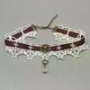 Gothic Punk Steampunk Halskette Weihnachten Schleife Spitze Choker Kragen Halskette