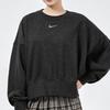 Nike Logo Print Loose Fit Sports Crewneck Sweatshirt Women Sweatshirt Black DJ6938-010