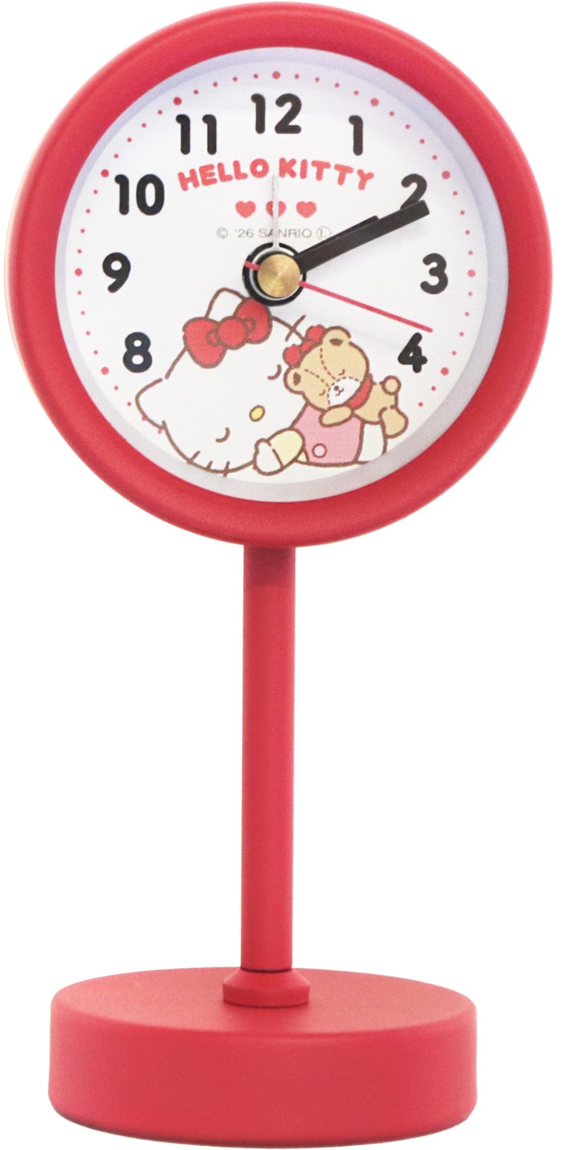 Fieldwork Analog Desk Clock Hello Kitty Stand Clock 2 Y Small Alarm Red RE [Sanrio Characters] SNR012-1
