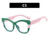  New Fashion Double Color Cat Eye Women Glasses Frame Clear Anti Blue Light Optical Leopard Eyewear