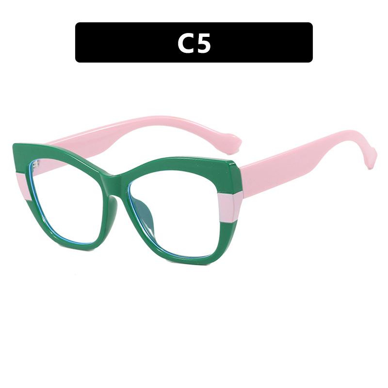 New Fashion Double Color Cat Eye Women Glasses Frame Clear Anti Blue Light Optical Leopard Eyewear