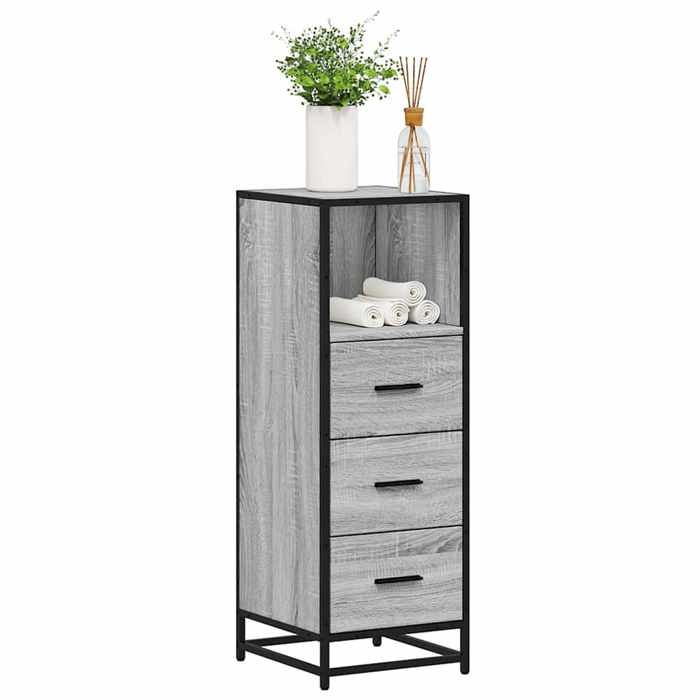 VidaXL Armoire de salle de bain sonoma gris 35x37,5x100 cm, armoire de rangement de salle de bain, placard de salle de bain, 849252