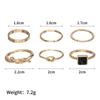 New fashionable personalized open turquoise 1-piece combination ring women's European and American joint ring tail ring set