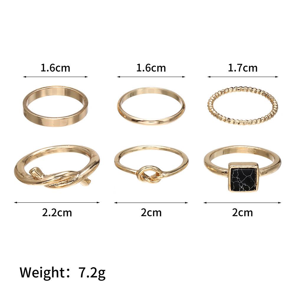 New fashionable personalized open turquoise 1-piece combination ring women's European and American joint ring tail ring set