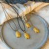 Gold Shop Style Sand Gold Buddha Pendant Necklace - Versatile, Modern Sweater Chain, Fashionable Design Accessory