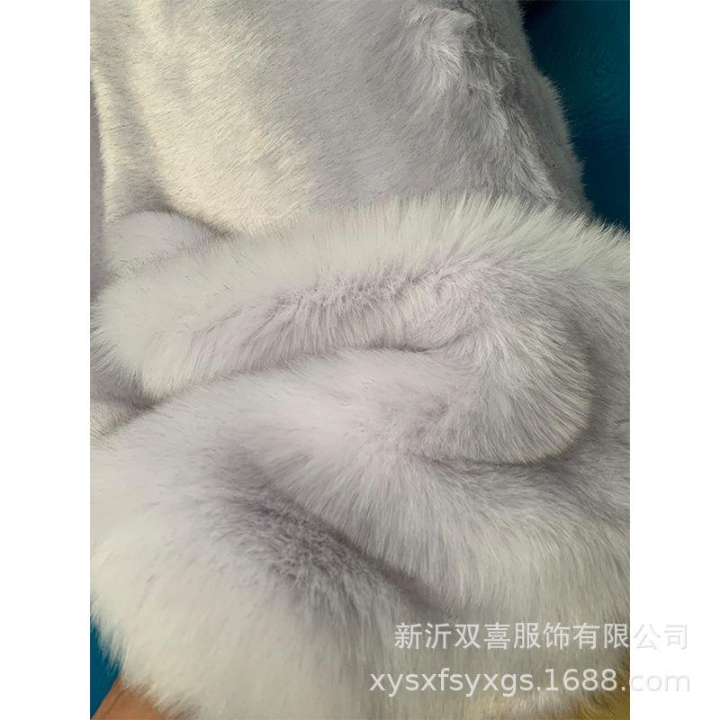 Autumn and Winter New Imitation Fox Fur Hooded Fur Vest, Women's Medium and Long Slim Fur