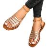 Wish summer new products flat bottom round head casual sandals women's large size-4andals
