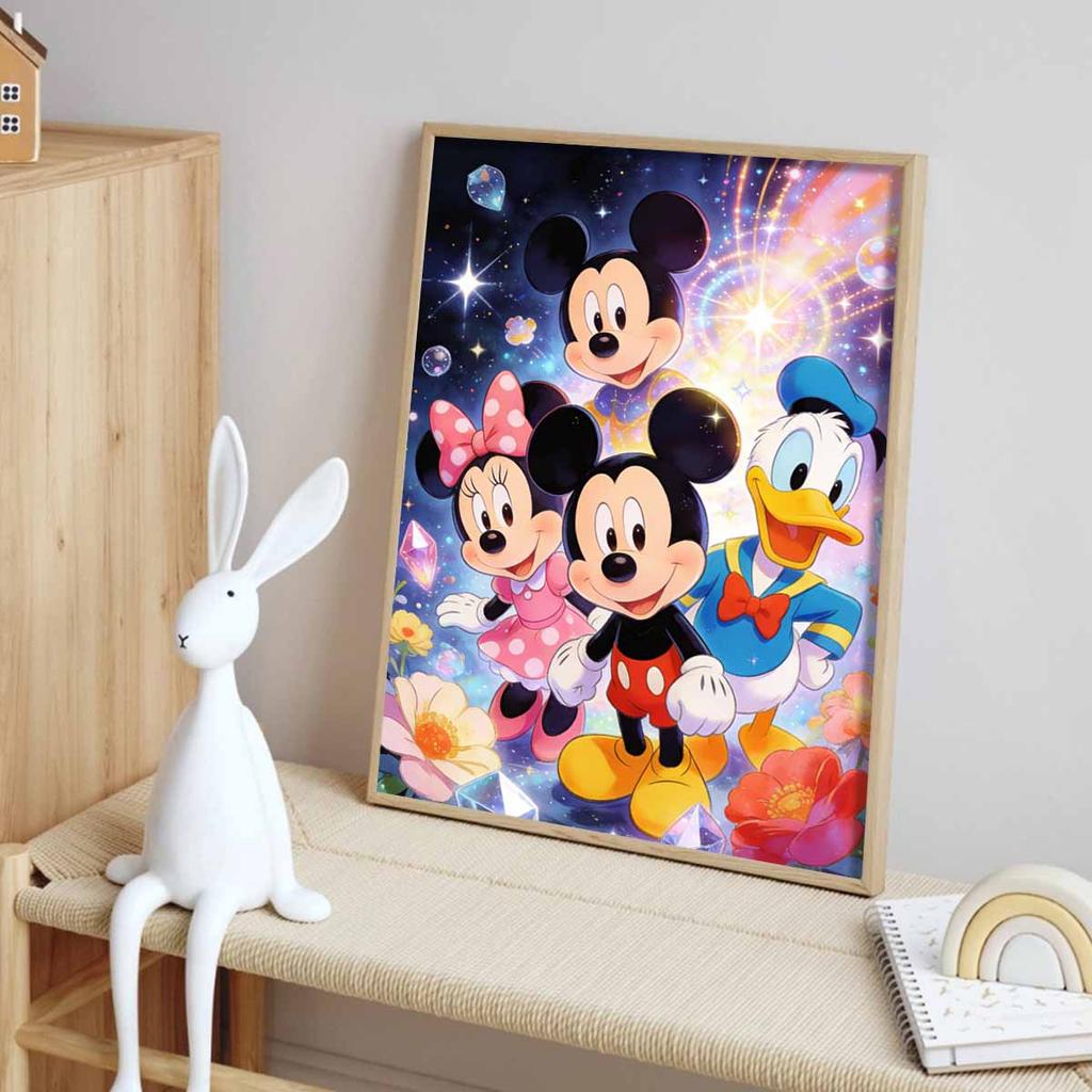Disney Diamond Painting Kit Mickey Minnie Donald Starry Night Home Bedroom Wall Decor Crafts Handmade Gift