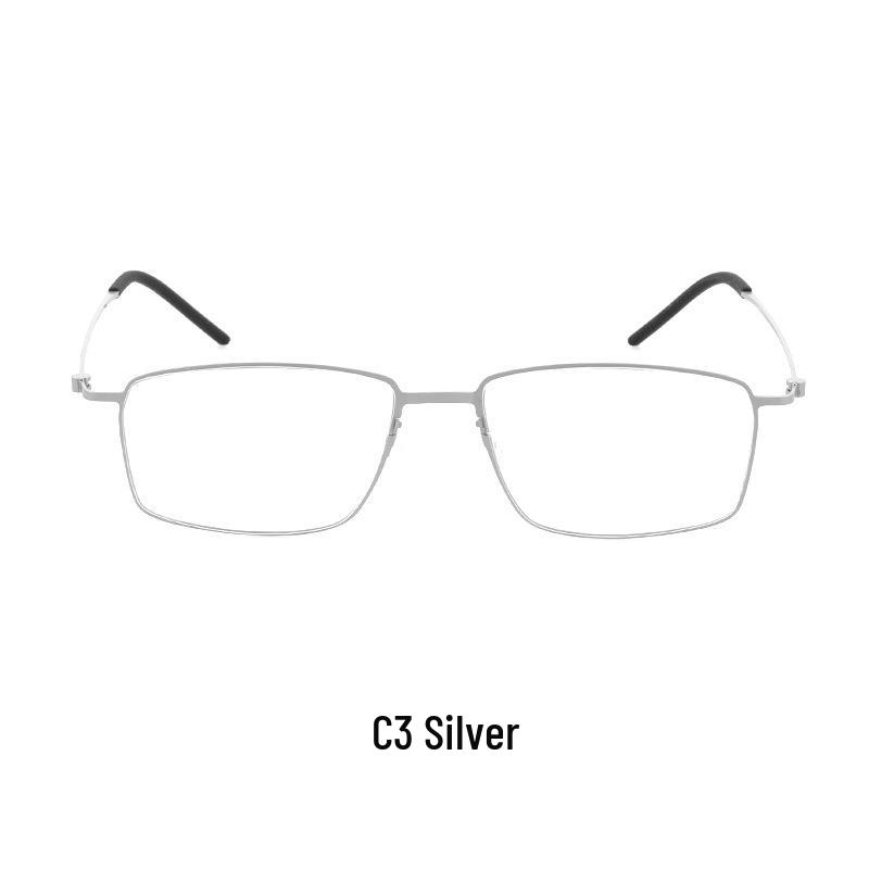 Linde Half-Titanium Screwless Glasses for Nearsighted Men – Super Light, Thin-Rimmed Frames (Model 5509)