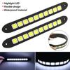 Car Exterior Accessories 2Pcs Car LED Daytime Running Light DRL COB White Waterproof Flexible Silicone Highlight Auto COB Lamp