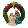 Beautiful Christmas Jesus Child Ornament With Colorful Resin Floral Design
