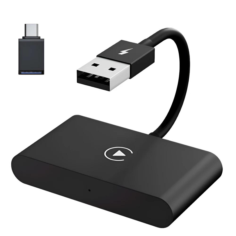 Wireless CarPlay Adapter for Wired To Wireless Iphone Auto Dongle BT5.0 2.4G&5G WiFi with USB C OTG Converter for IOS