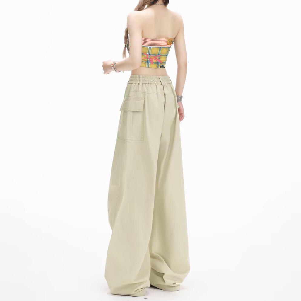 2026 Women's Korean Style Loose Casual Pants - Trendy, Versatile Spring/Summer Drop-Weight Straight Leg Cargo Pants.